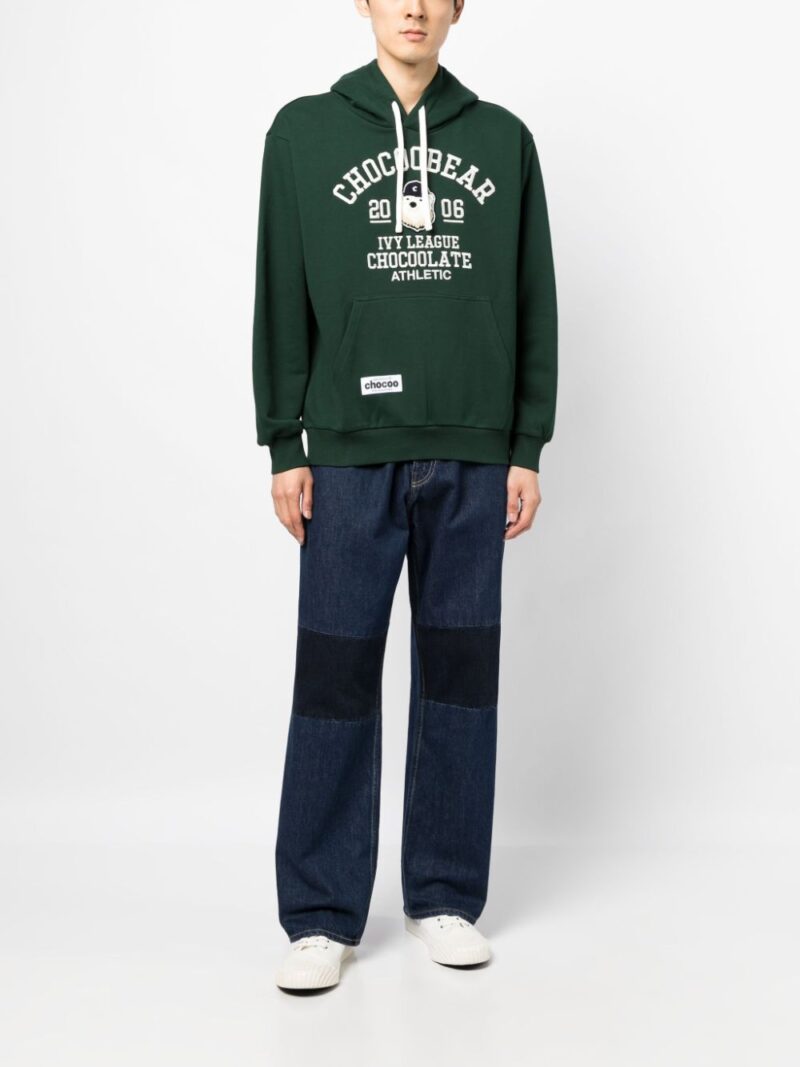 CHOCOOLATE  logo-embroidered cotton hoodie
