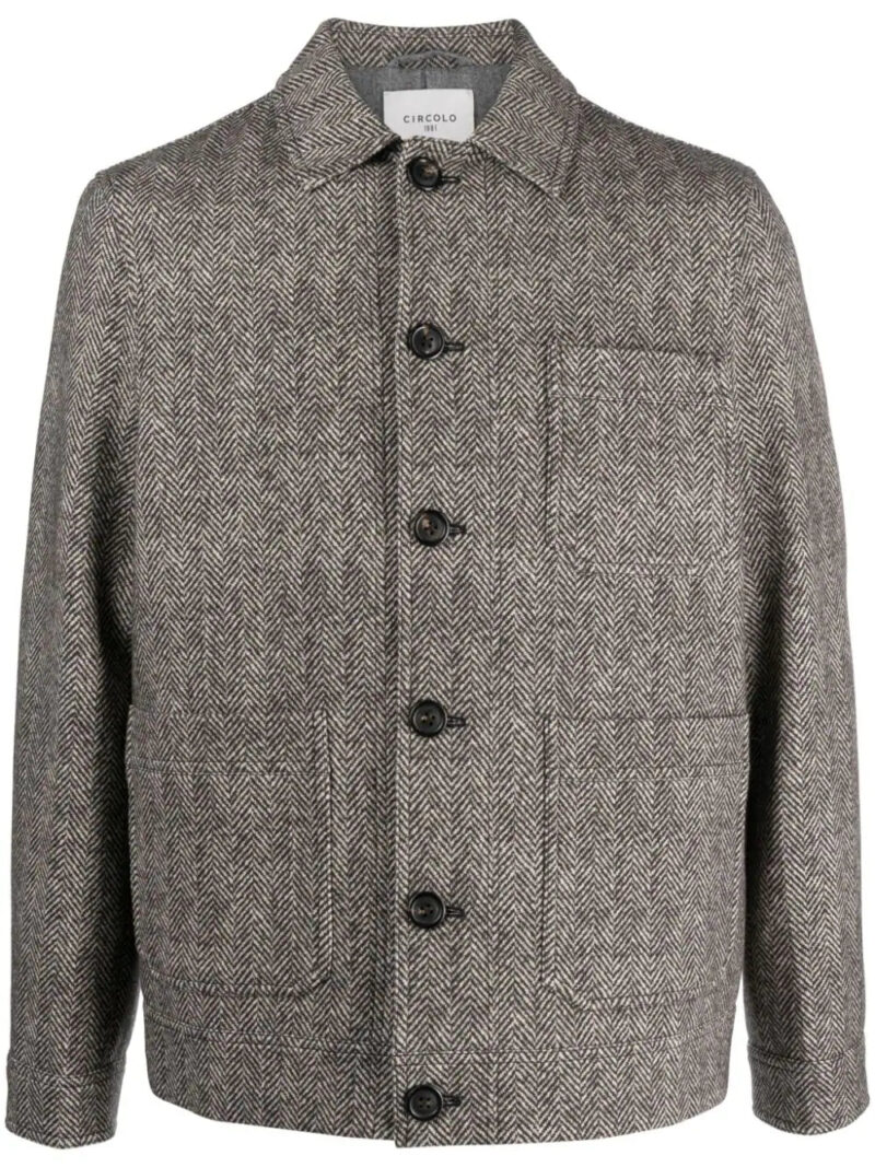 Circolo 1901  chevron-knit shirt jacket