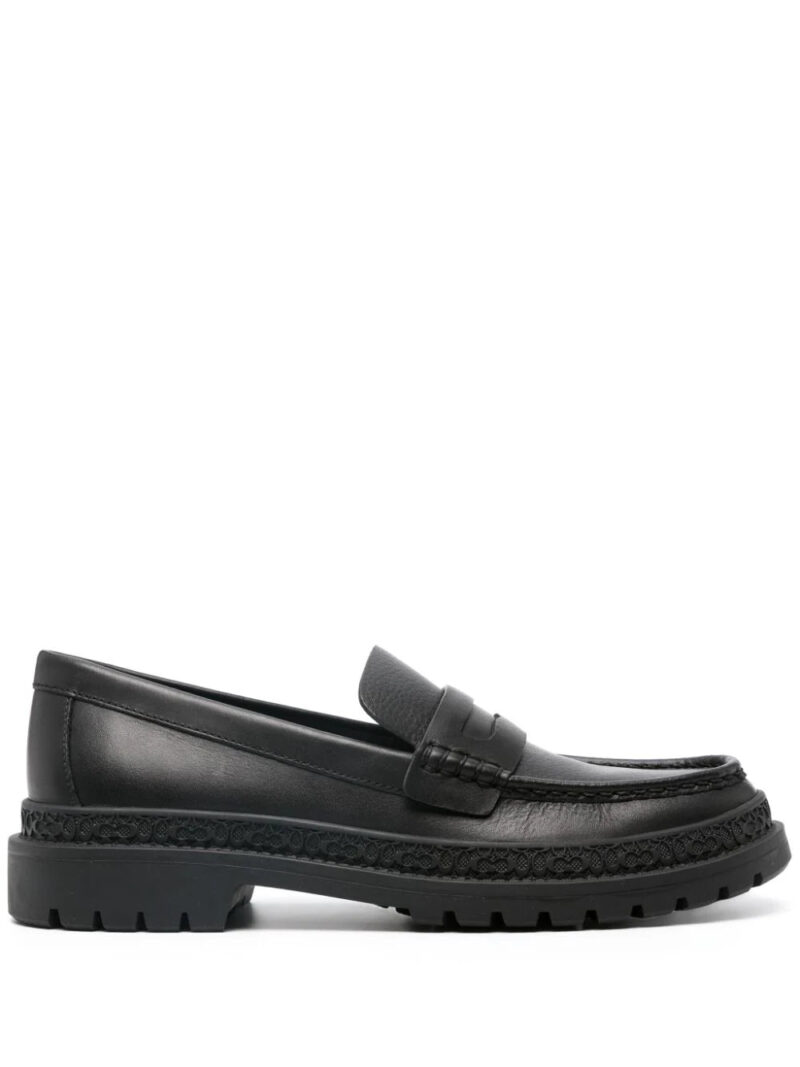 Coach  penny-slot leather loafers