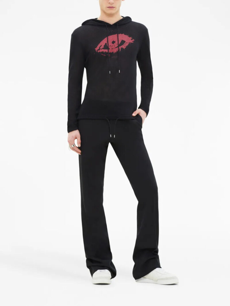 Courrèges  graphic-print mesh hoodie