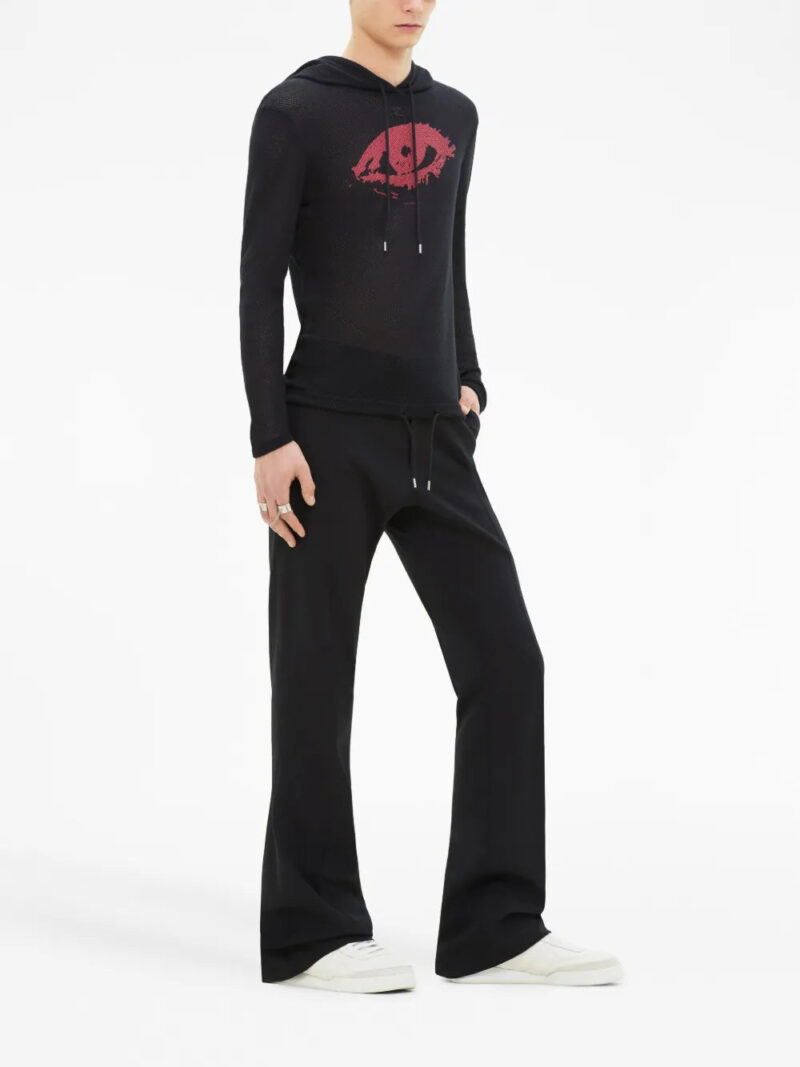 Courrèges  graphic-print mesh hoodie