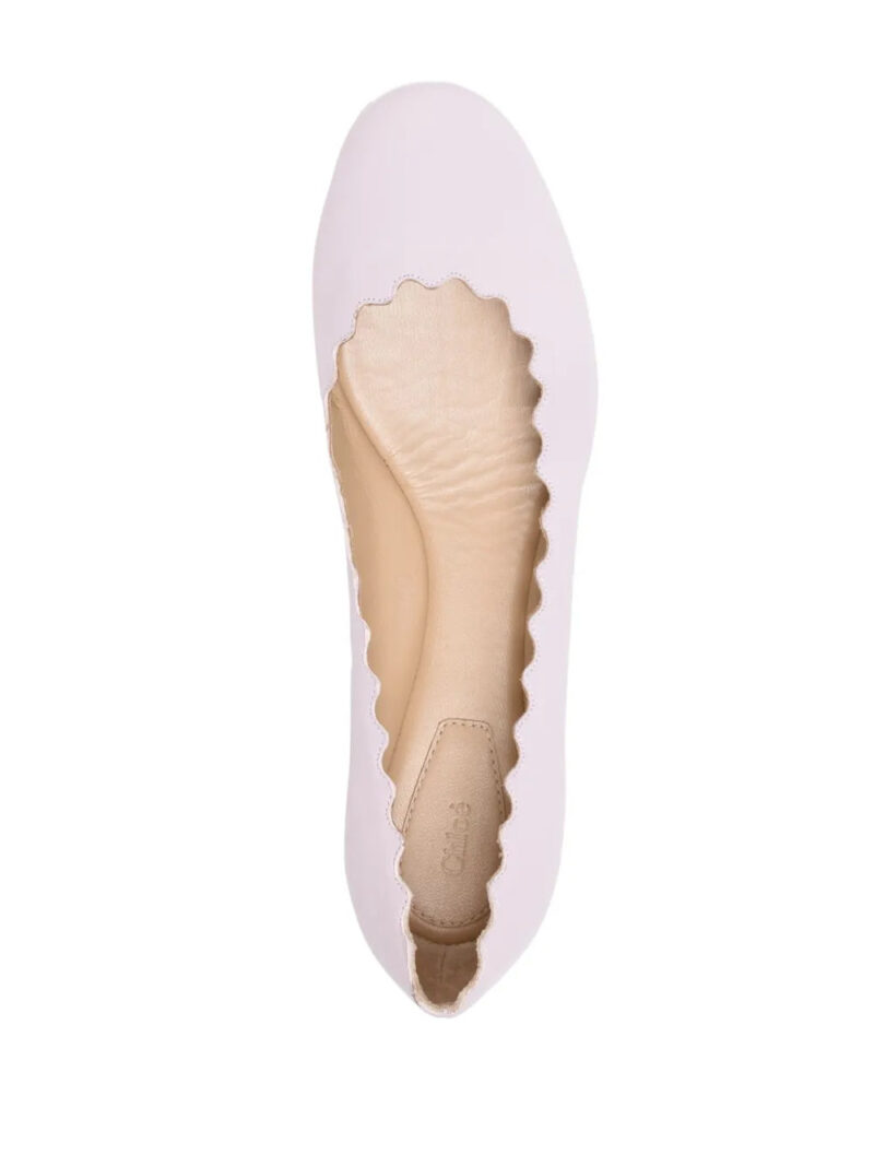 Chloé  Lauren scallop-edge leather ballerina shoes