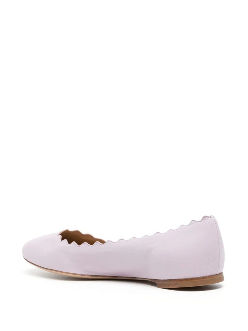 Chloé  Lauren scallop-edge leather ballerina shoes
