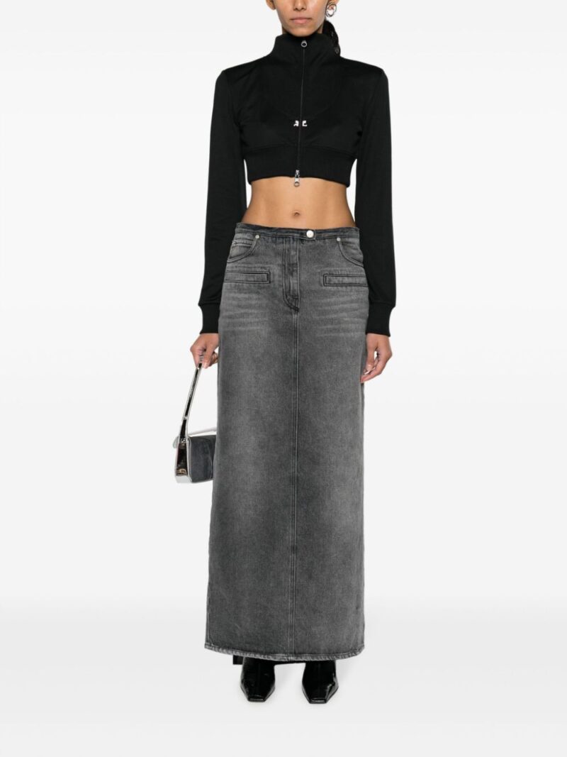 Courrèges  Heritage cut-out stonewashed denim skirt