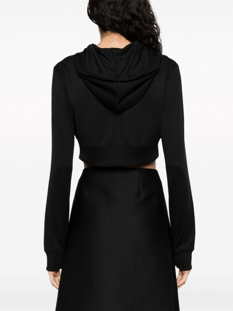 Courrèges logo-patch cropped zipped hoodie