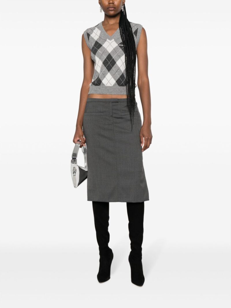 Courrèges  logo-patch straight skirt
