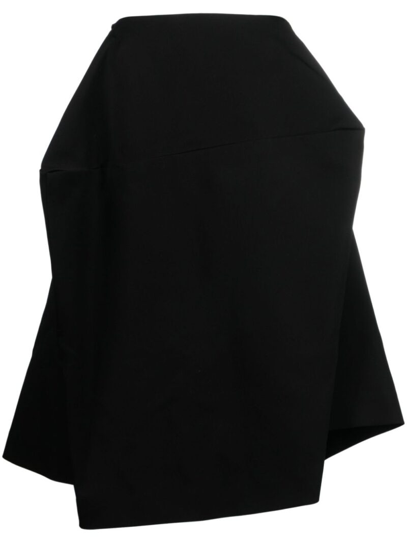 Comme Des Garçons  asymmetric wool midi skirt
