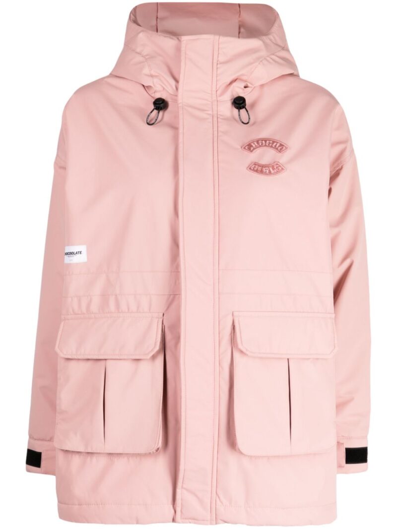 CHOCOOLATE  logo-patch hooded jacket