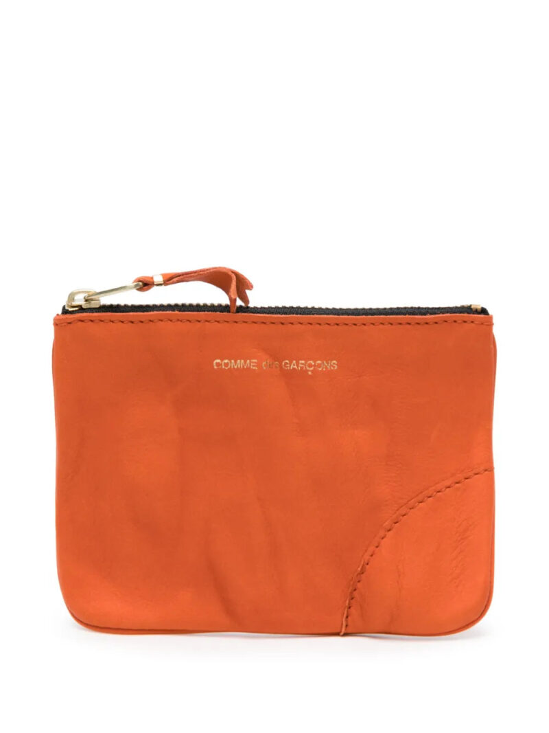 Comme Des Garçons Wallet  washed zip-up leather pouch