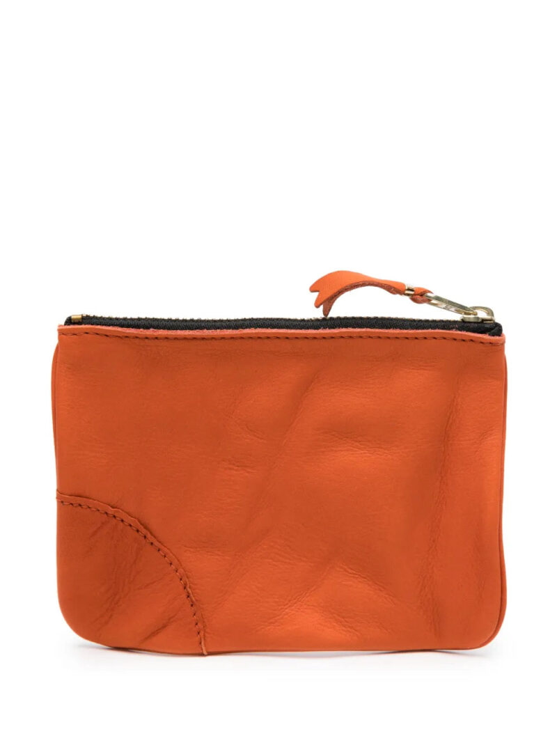 Comme Des Garçons Wallet  washed zip-up leather pouch