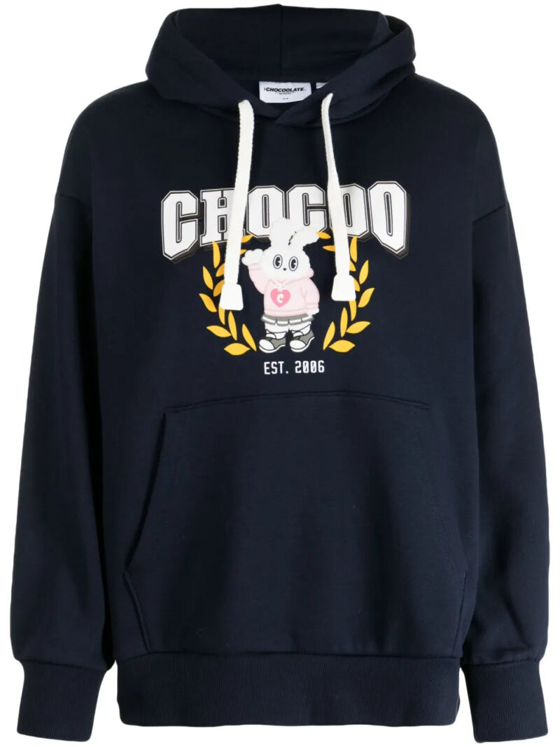 CHOCOOLATE  logo-print cotton blend hoodie