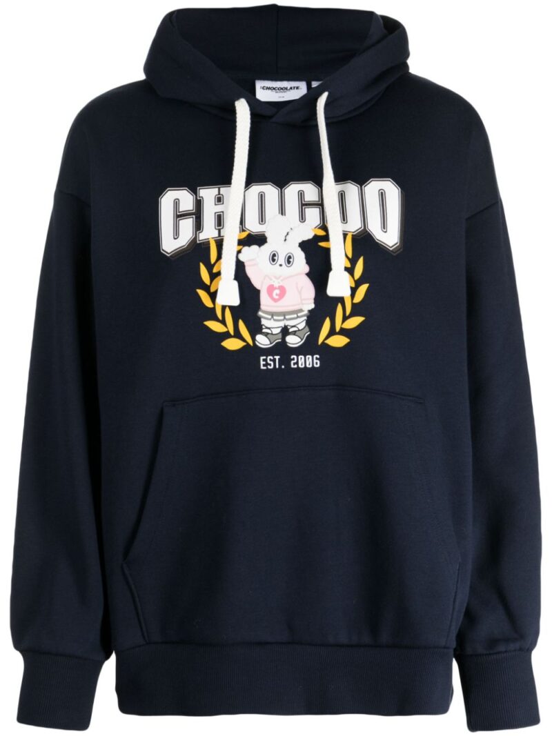 CHOCOOLATE  logo-print cotton blend hoodie