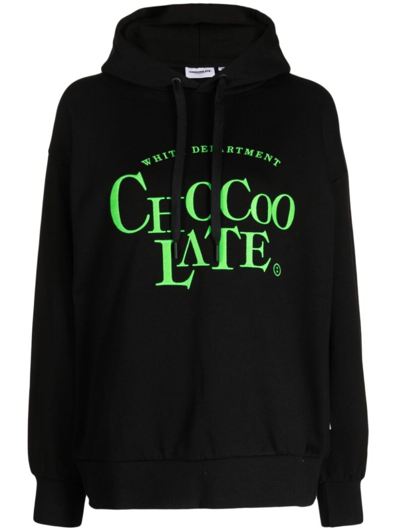CHOCOOLATE  logo-embroidered cotton hoodie