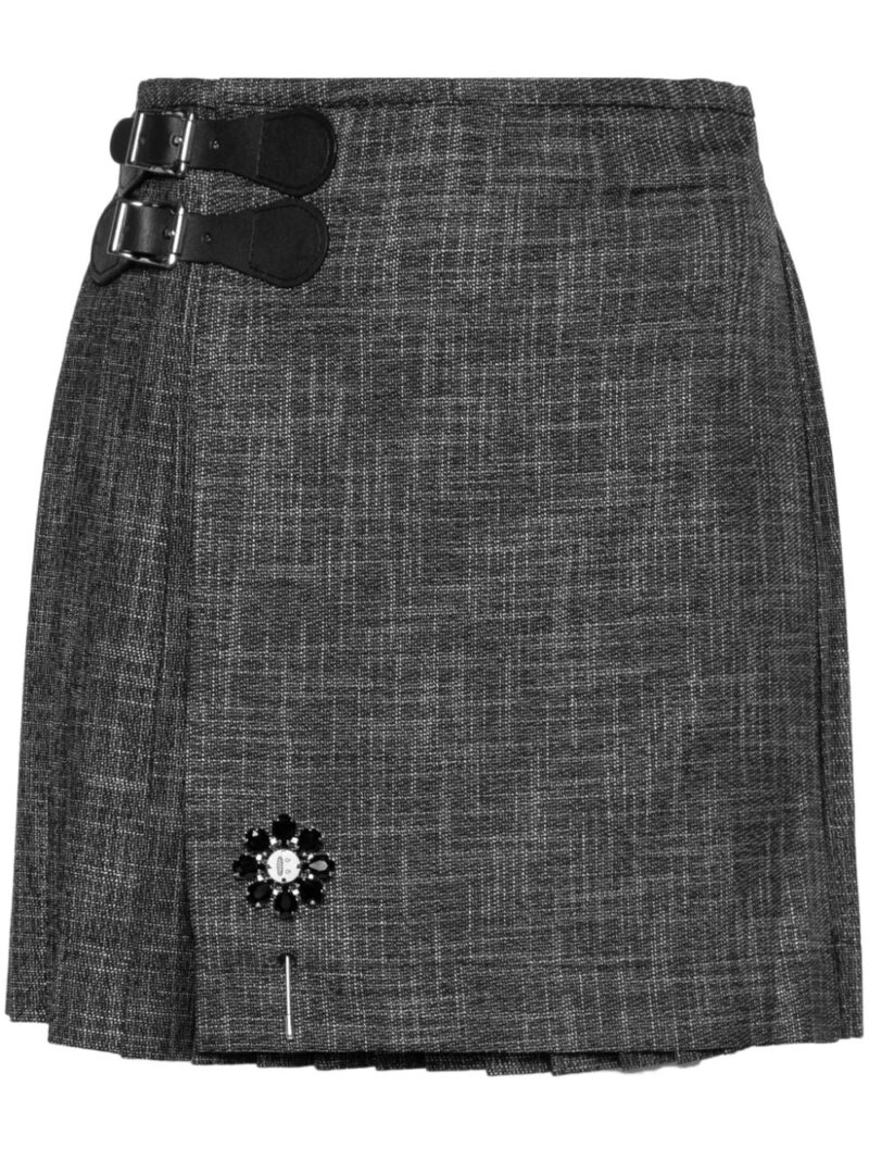 Charles Jeffrey Loverboy  tweed pleated miniskirt