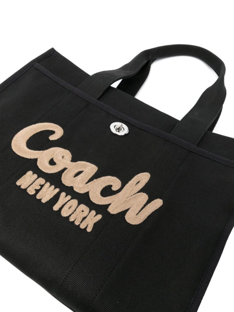 Coach  logo-embroidered canvas tote bag