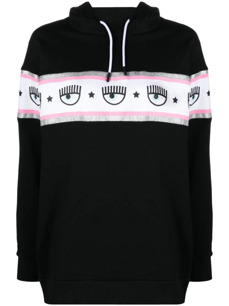 Chiara Ferragni Eyelike-embossed cotton hoodie