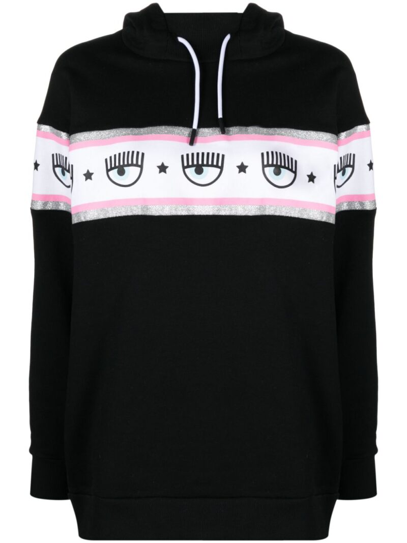 Chiara Ferragni Eyelike-embossed cotton hoodie