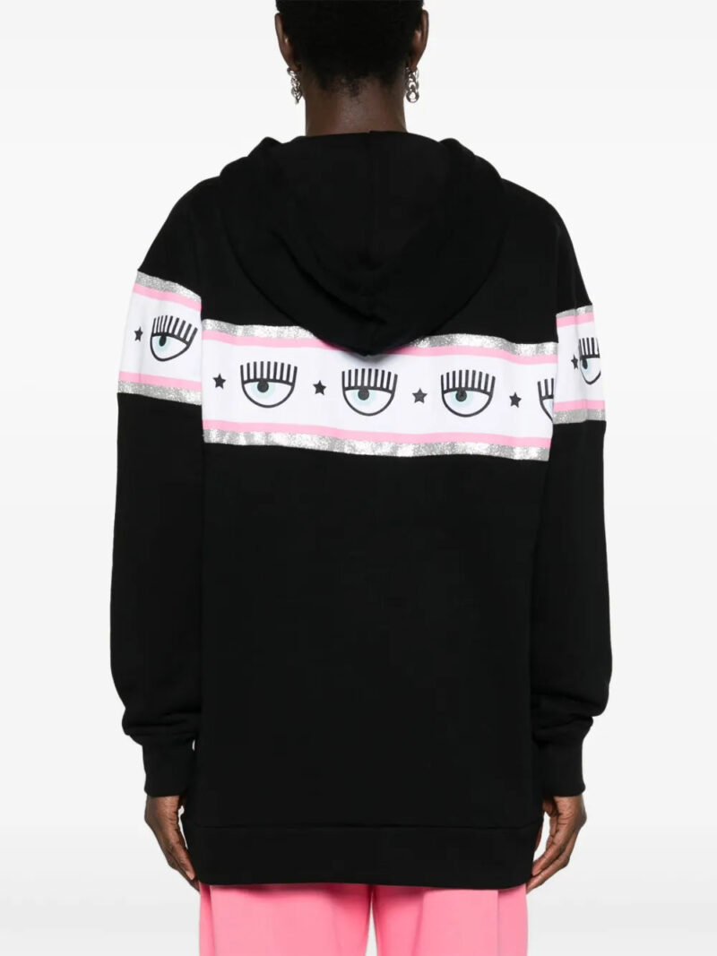 Chiara Ferragni Eyelike-embossed cotton hoodie