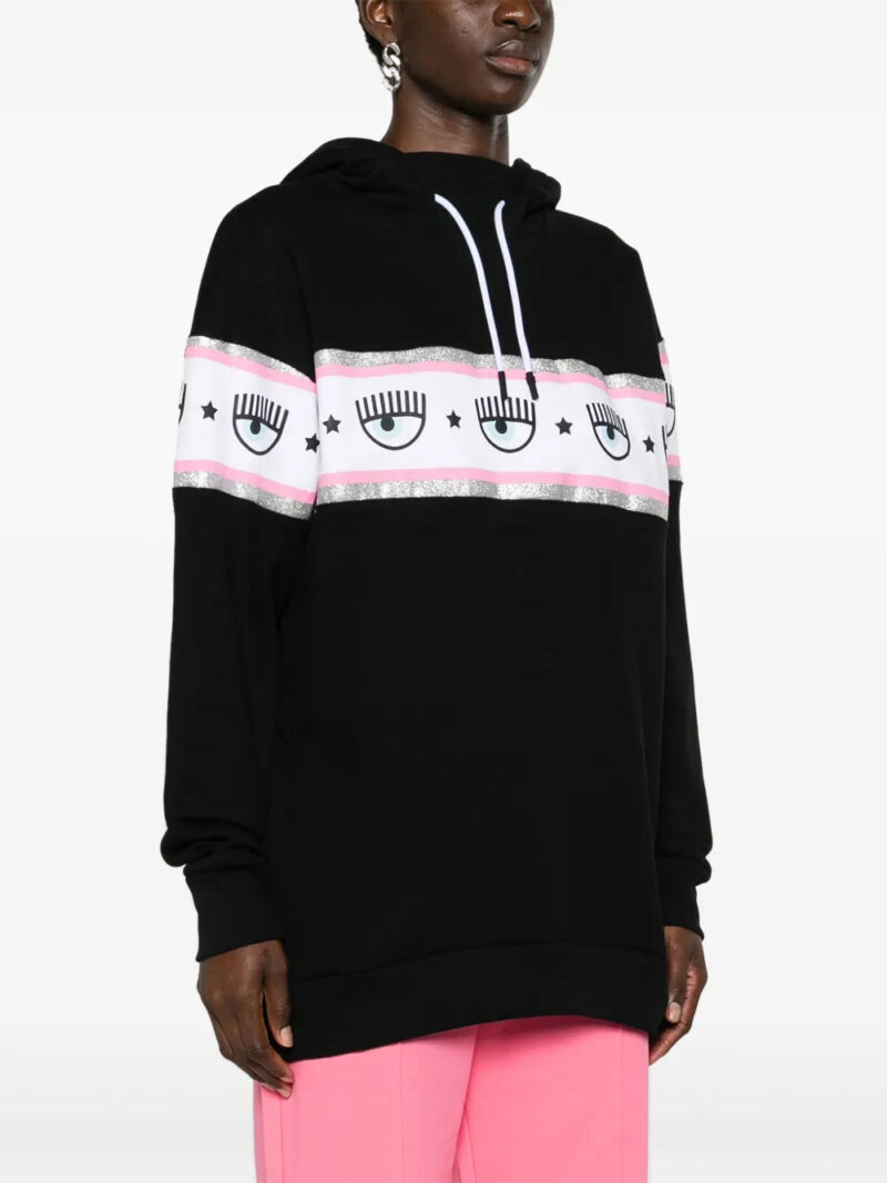 Chiara Ferragni Eyelike-embossed cotton hoodie