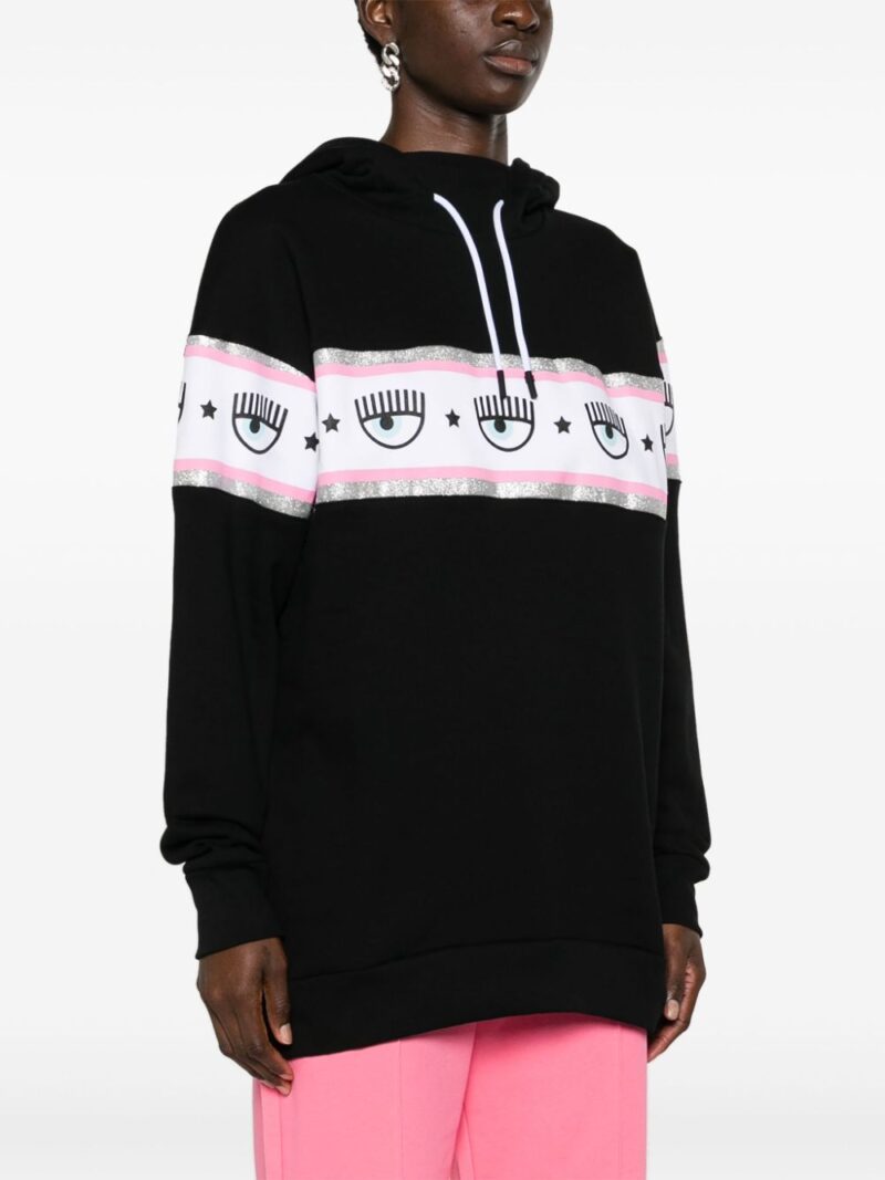 Chiara Ferragni Eyelike-embossed cotton hoodie