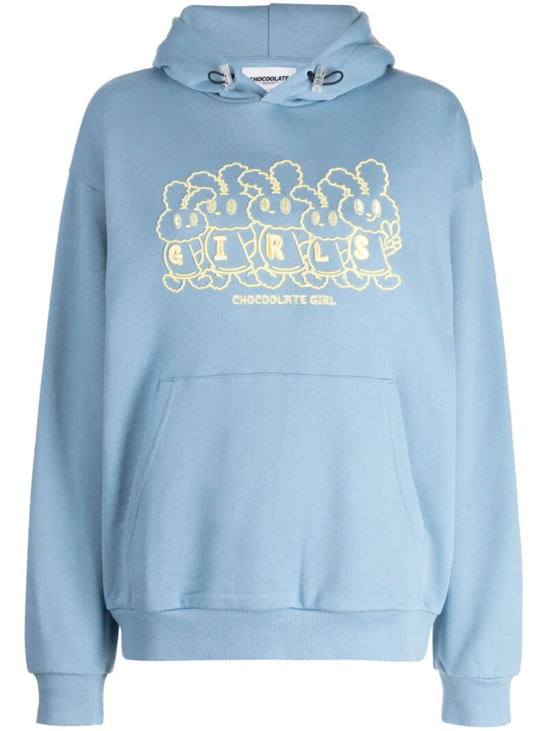 CHOCOOLATE  logo-embroidered cotton hoodie