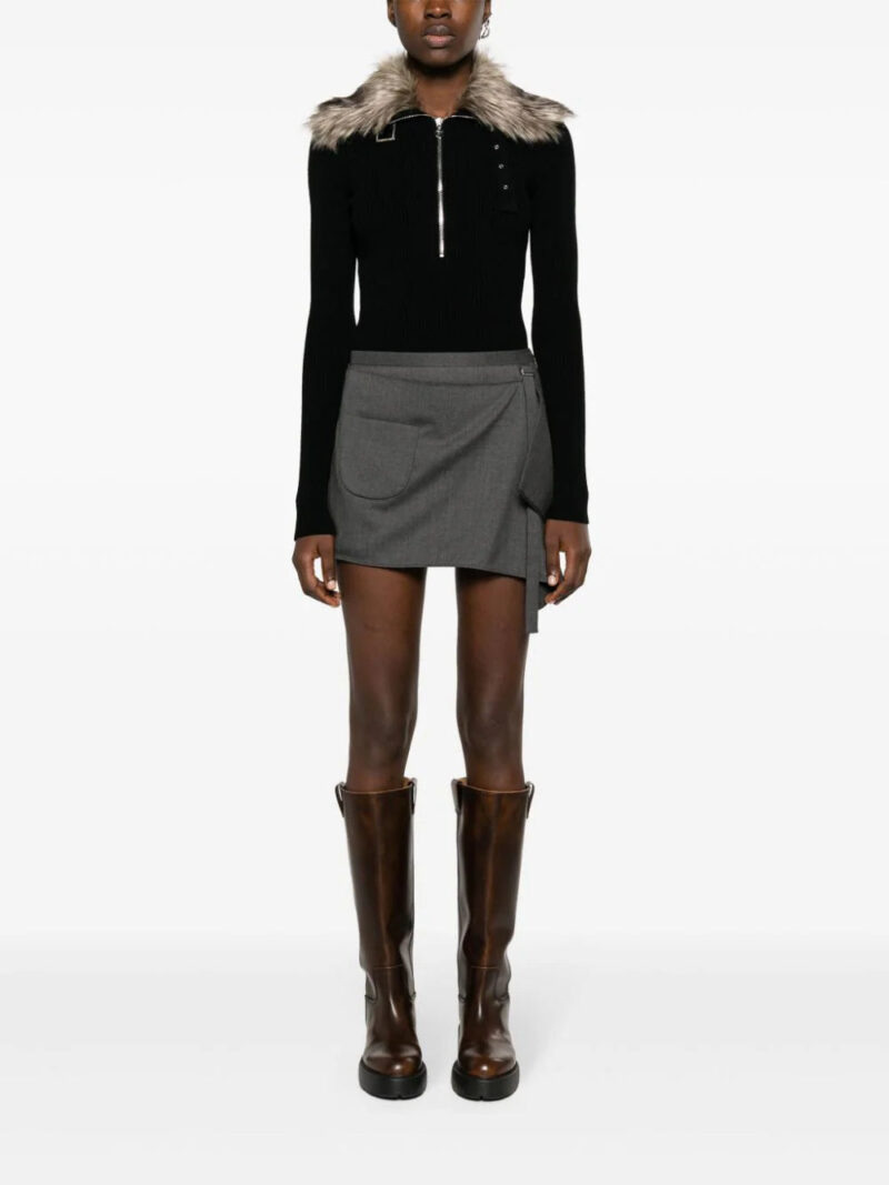 Courrèges  draped virgin wool-blend mini skirt