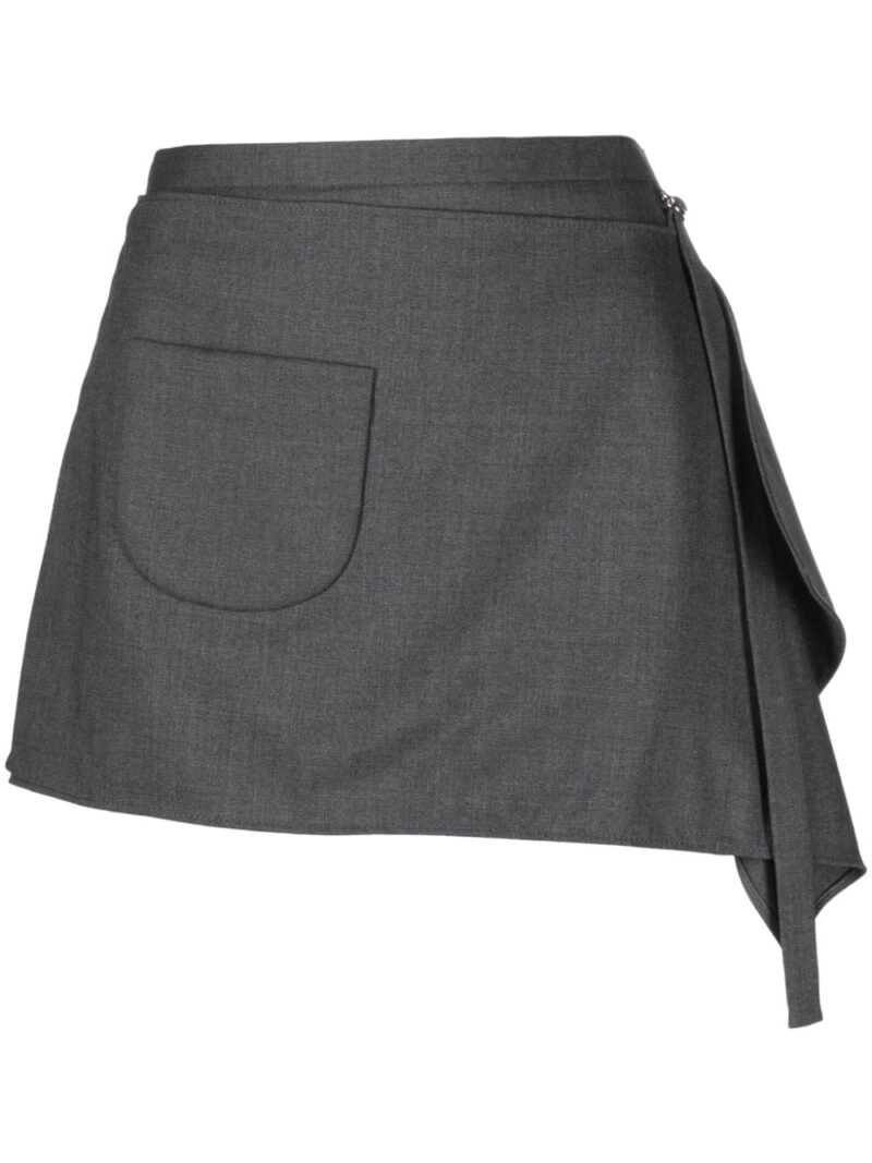 Courrèges  draped virgin wool-blend mini skirt