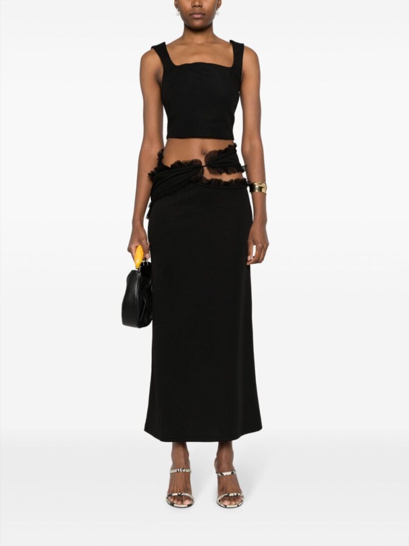 Christopher Esber  feather-trim cut-out maxi skirt
