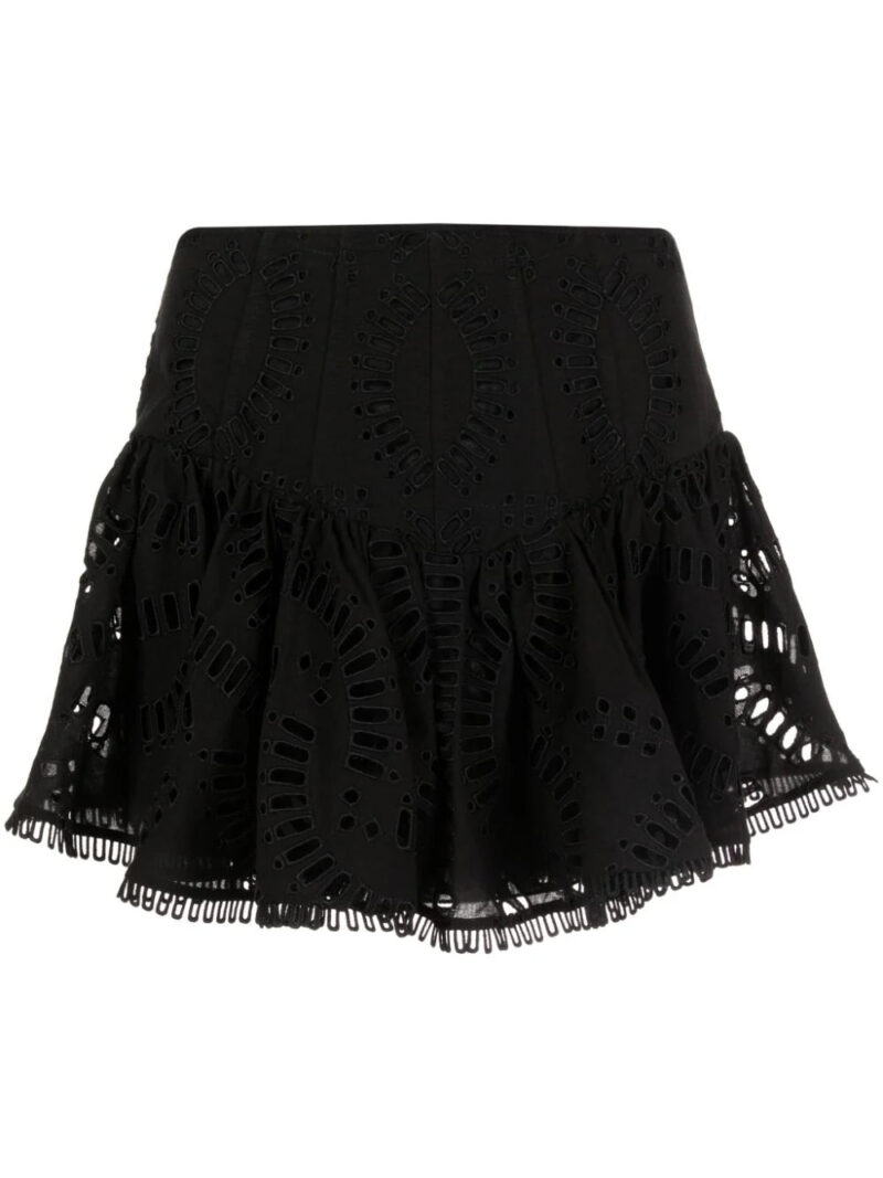 Charo Ruiz Ibiza  Favik embroidered peplum miniskirt
