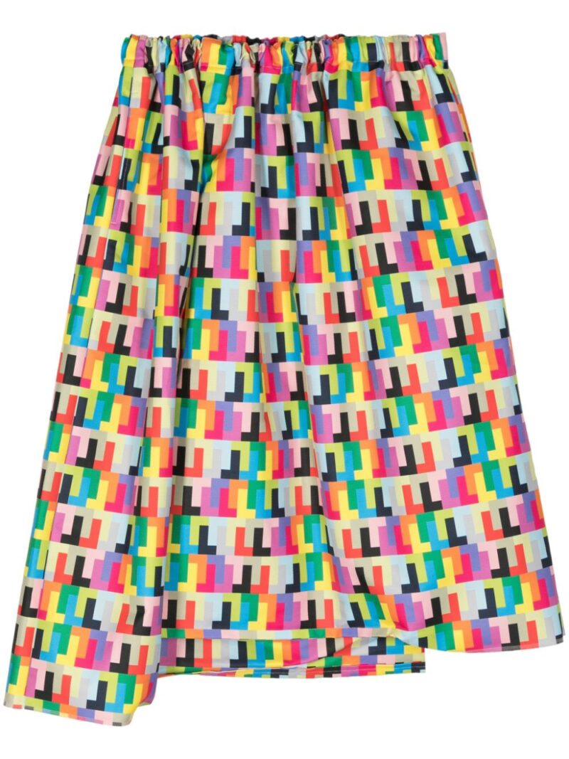 Comme Des Garçons  geometric-print asymmetric skirt