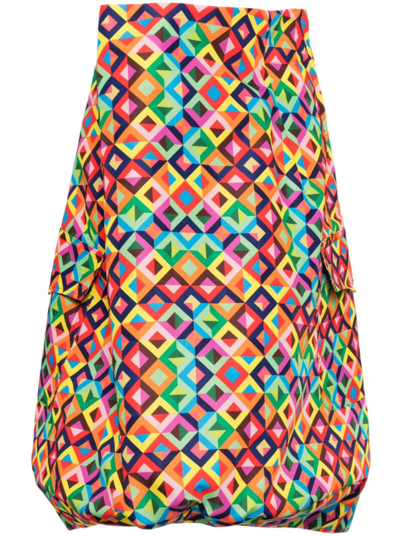 Comme Des Garçons Comme Des Garçons  geometric-print asymmetric skirt