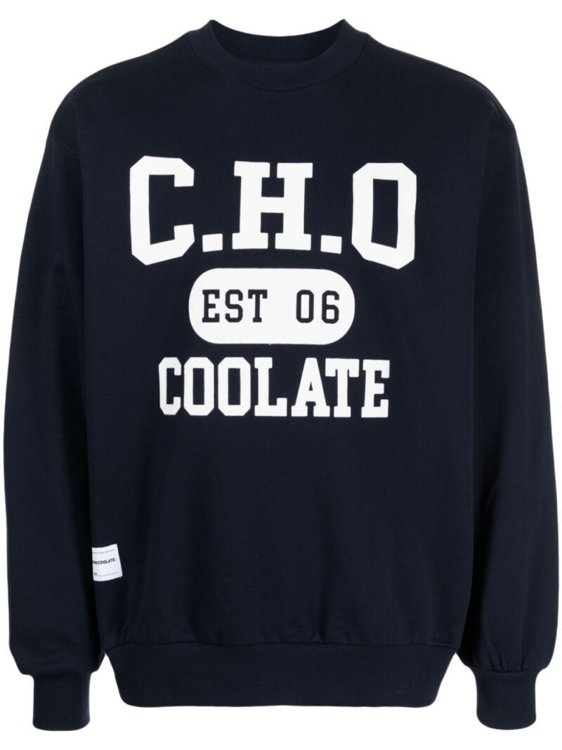 CHOCOOLATE  logo-print cotton sweatshirt