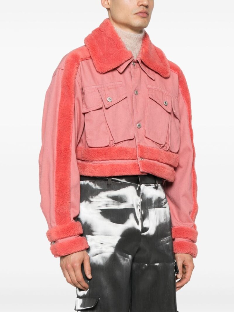 Feng Chen Wang  faux-shearling denim jacket