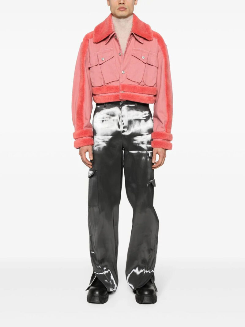Feng Chen Wang  faux-shearling denim jacket