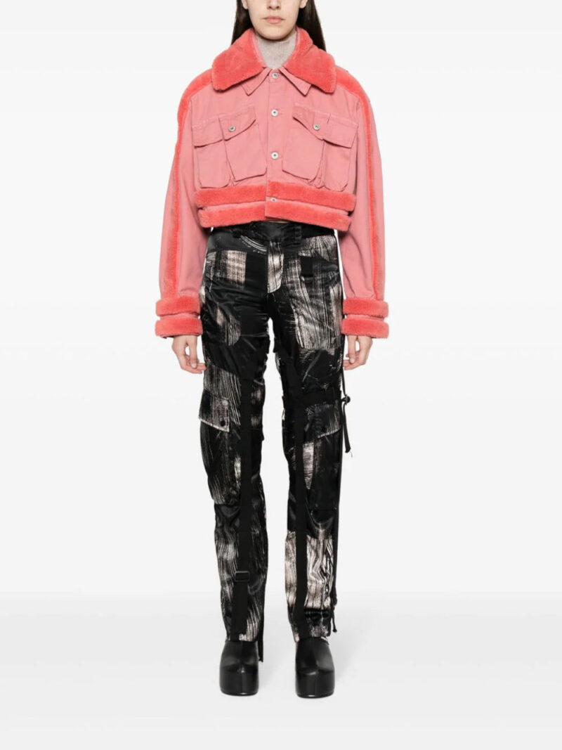Feng Chen Wang  faux-shearling denim jacket