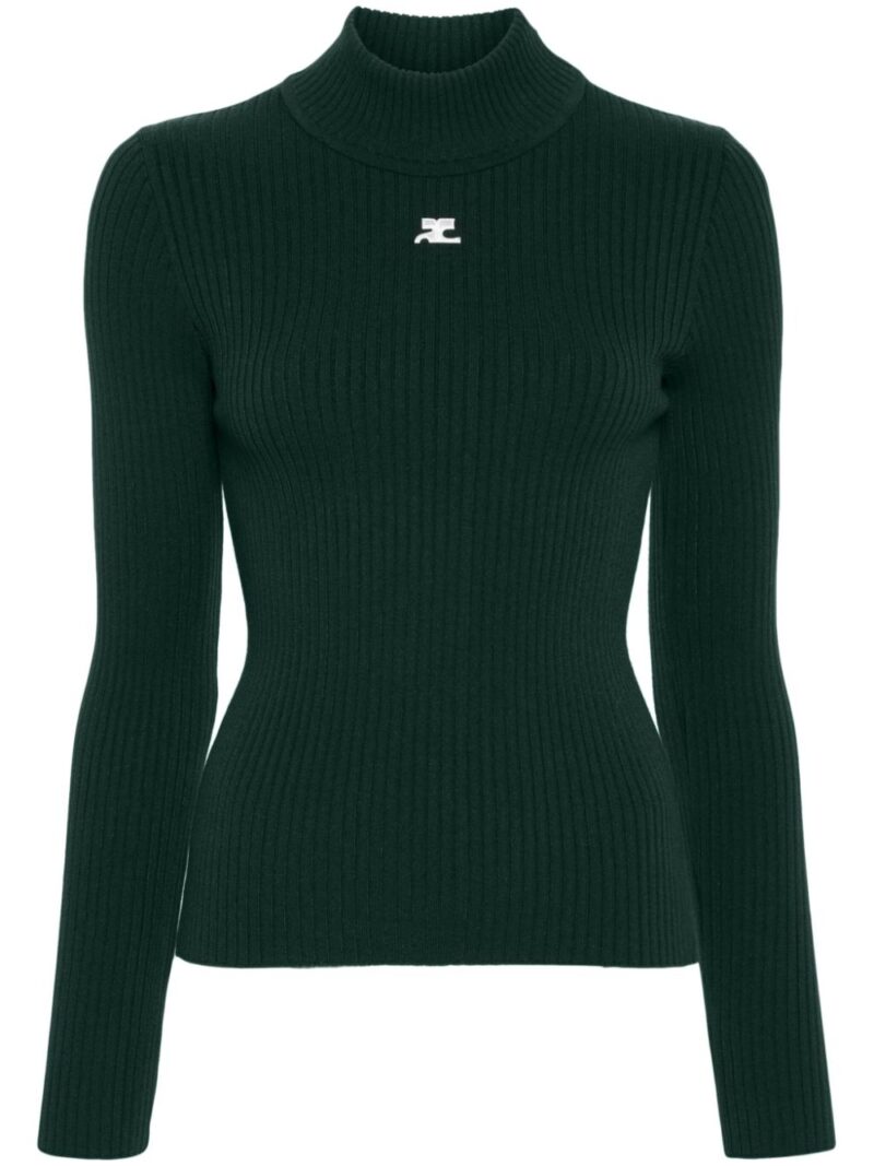 Courrèges  logo-patch ribbed jumper