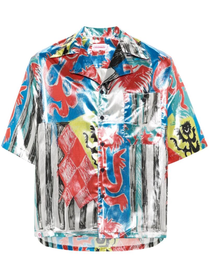 Charles Jeffrey Loverboy  metallic-sheen shirt
