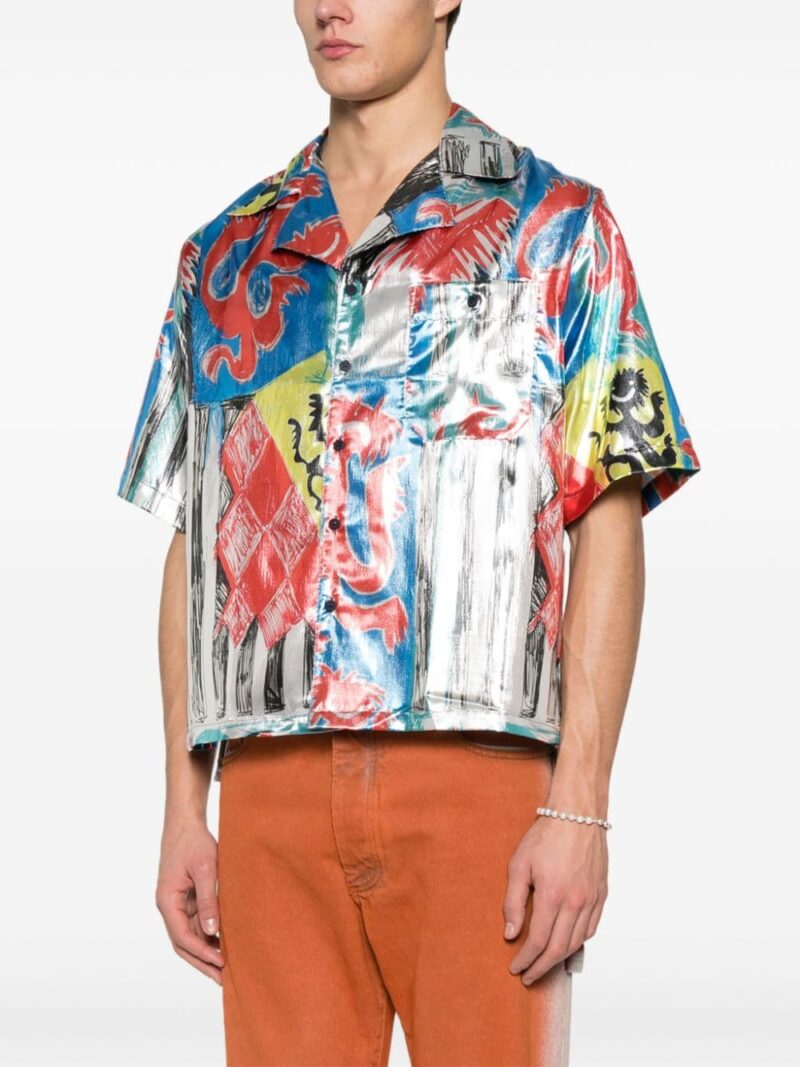 Charles Jeffrey Loverboy  metallic-sheen shirt