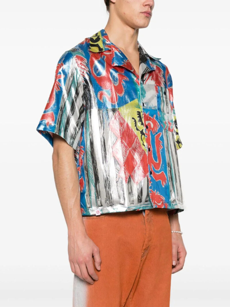 Charles Jeffrey Loverboy  metallic-sheen shirt