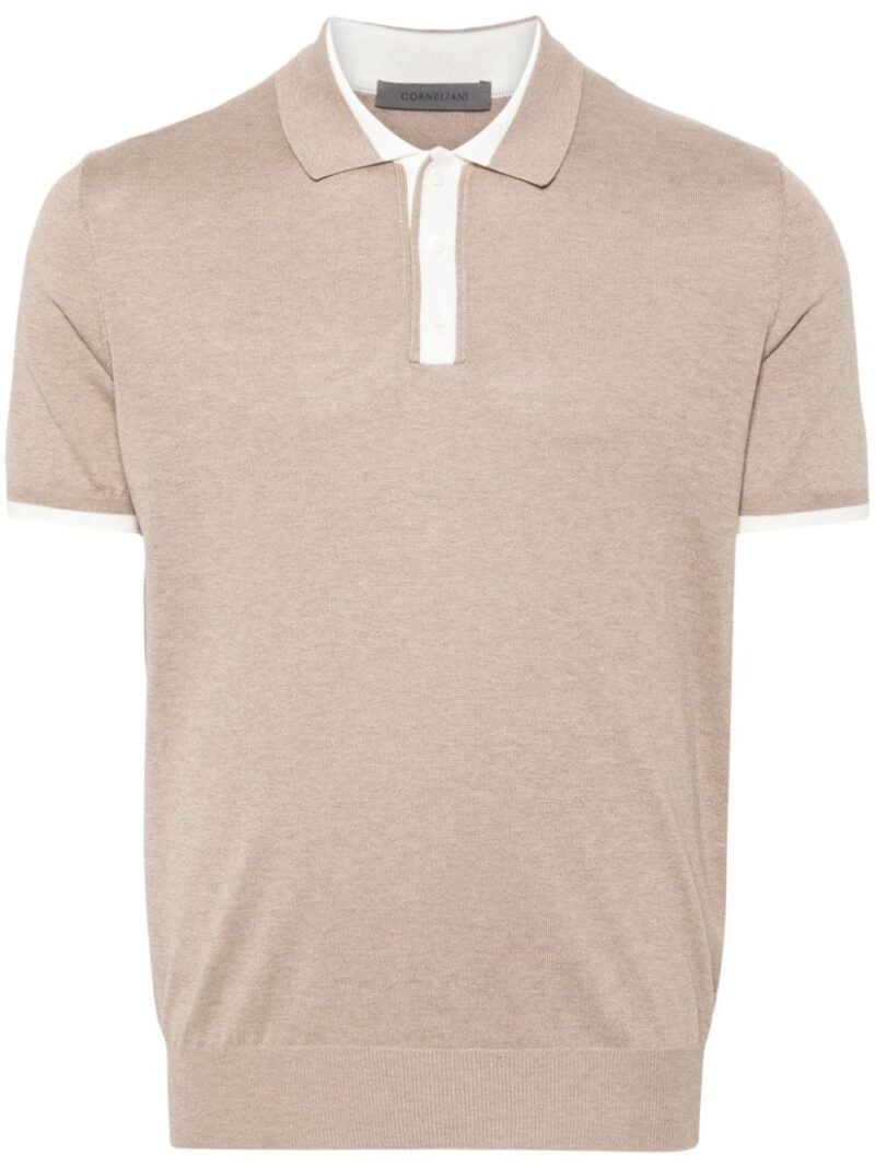 Corneliani  contrasting-trim polo shirt