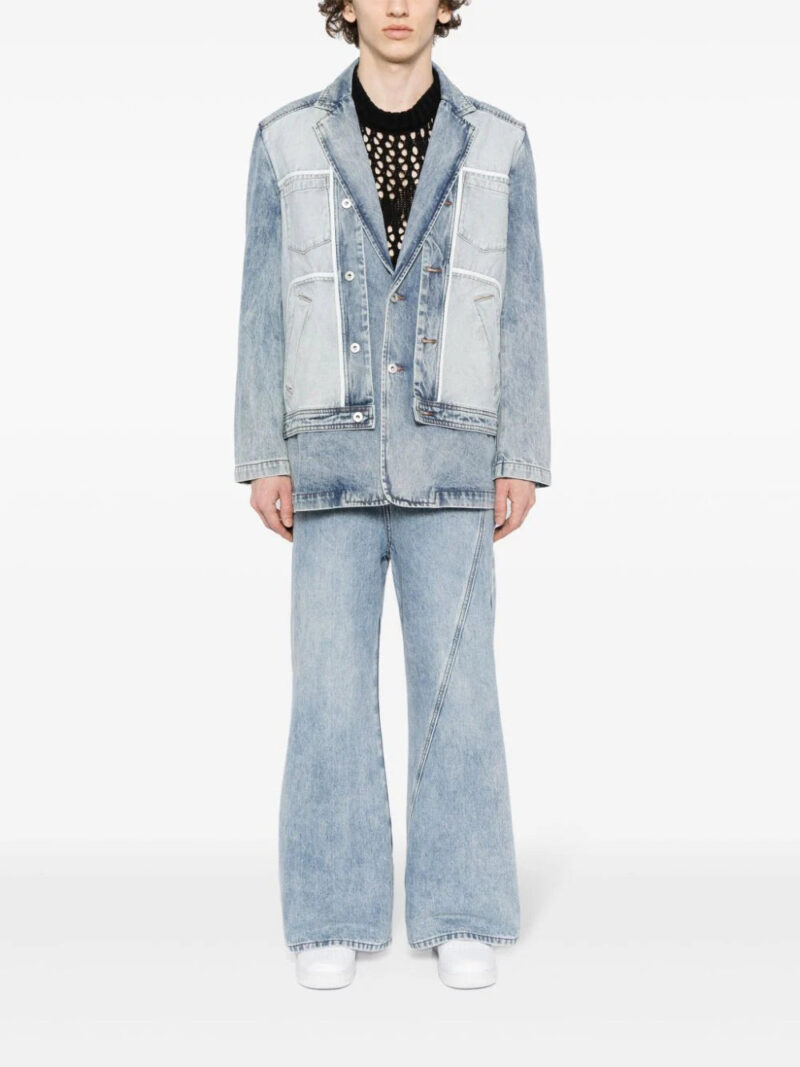 Feng Chen Wang  crossover waistband wide-leg jeans