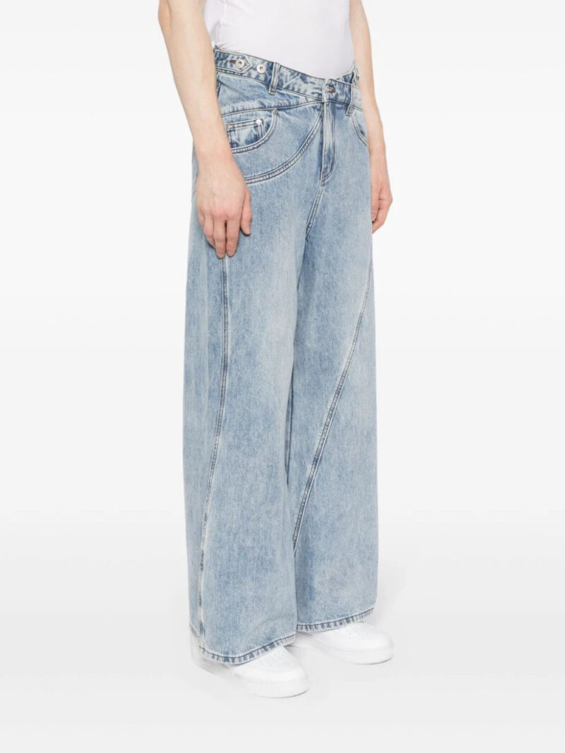 Feng Chen Wang  crossover waistband wide-leg jeans