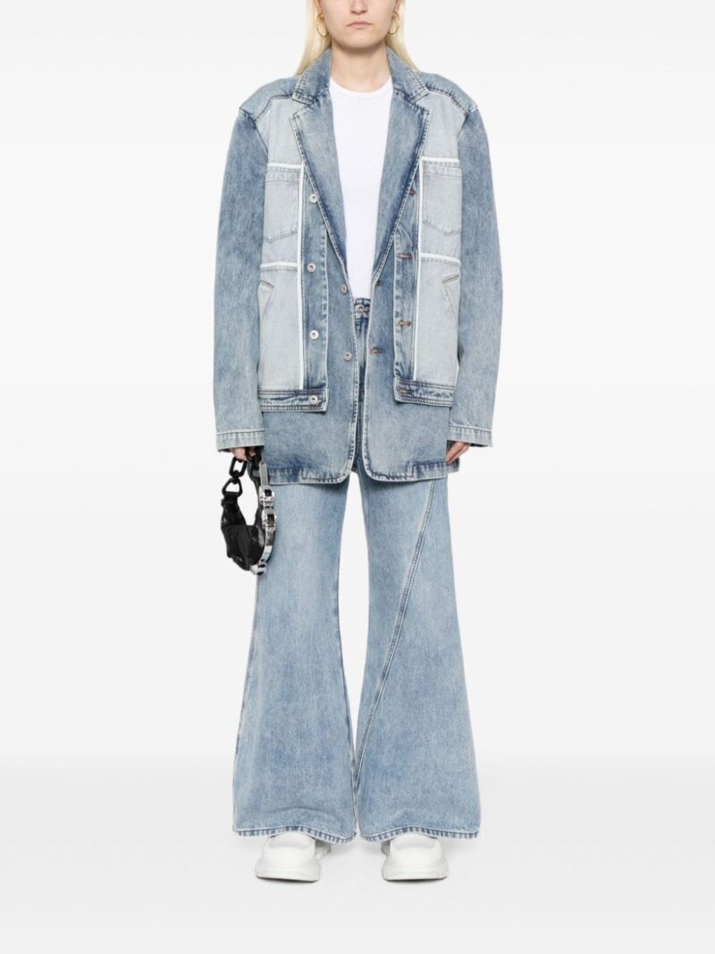 Feng Chen Wang  crossover waistband wide-leg jeans