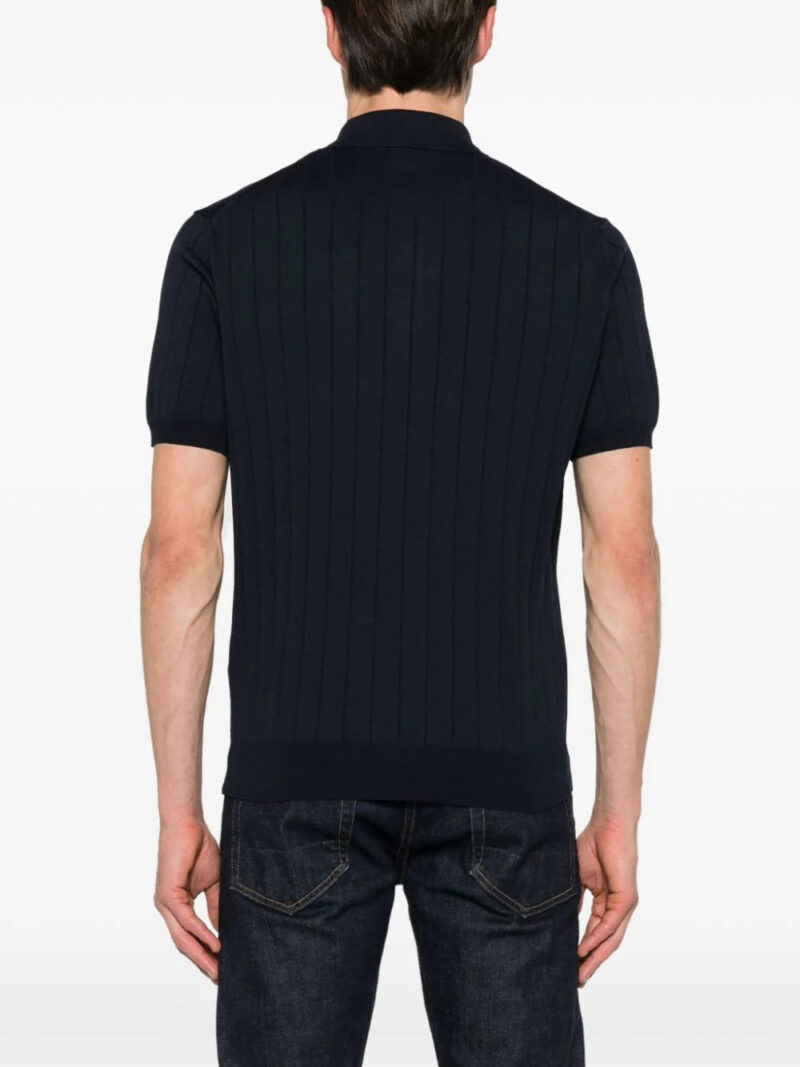 Corneliani wide-ribbed polo shirt