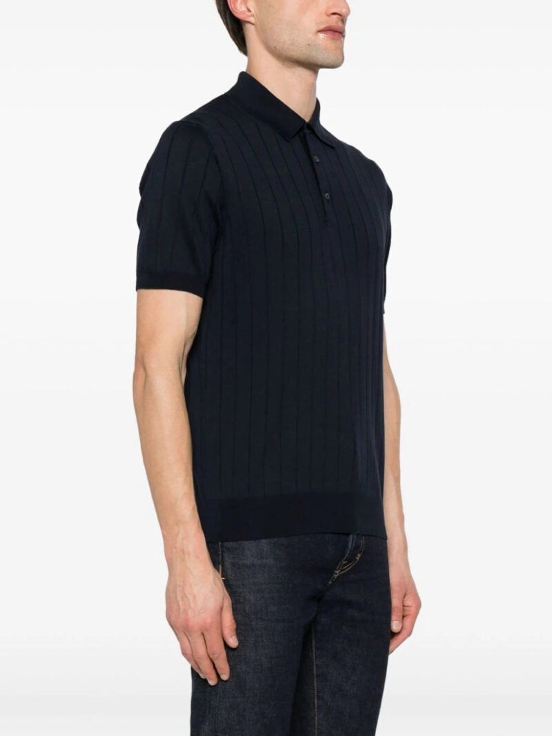 Corneliani wide-ribbed polo shirt