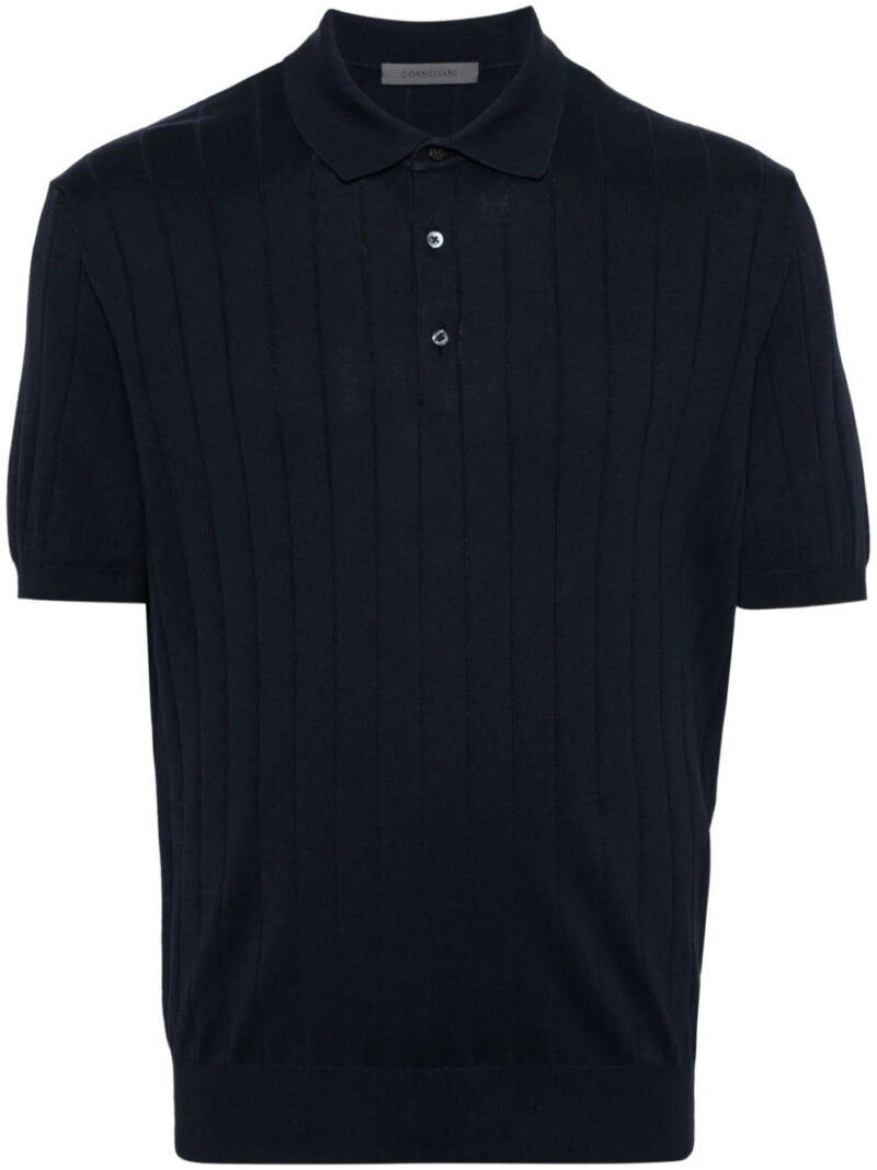 Corneliani  wide-ribbed polo shirt