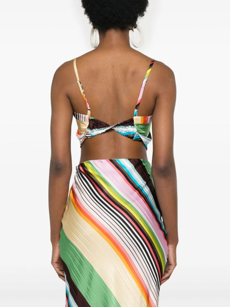 Christopher John Rogers  bow-detail striped bralette