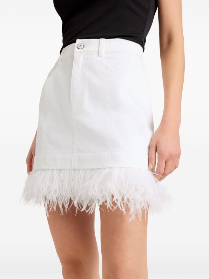 Cinq A Sept  feather-trim denim mini skirt