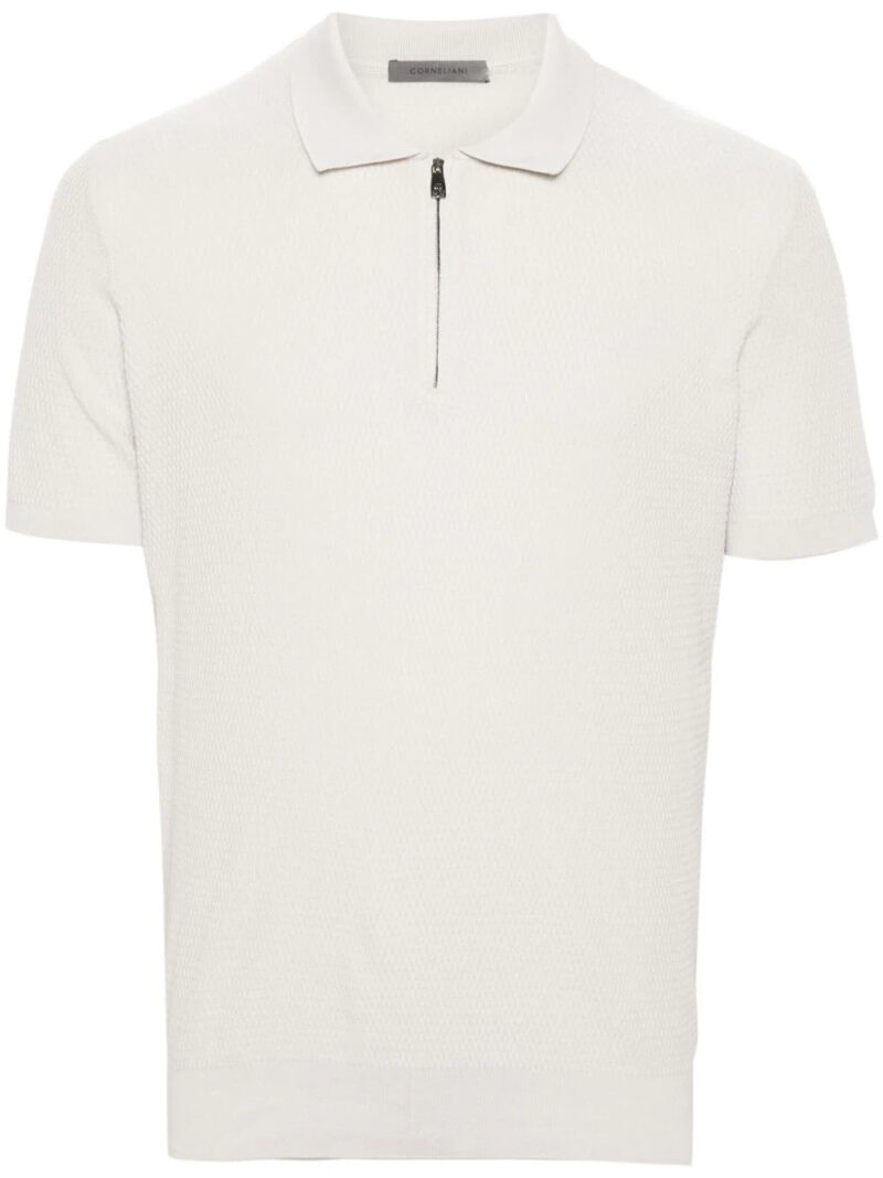 Corneliani purl-knit cotton polo shirt