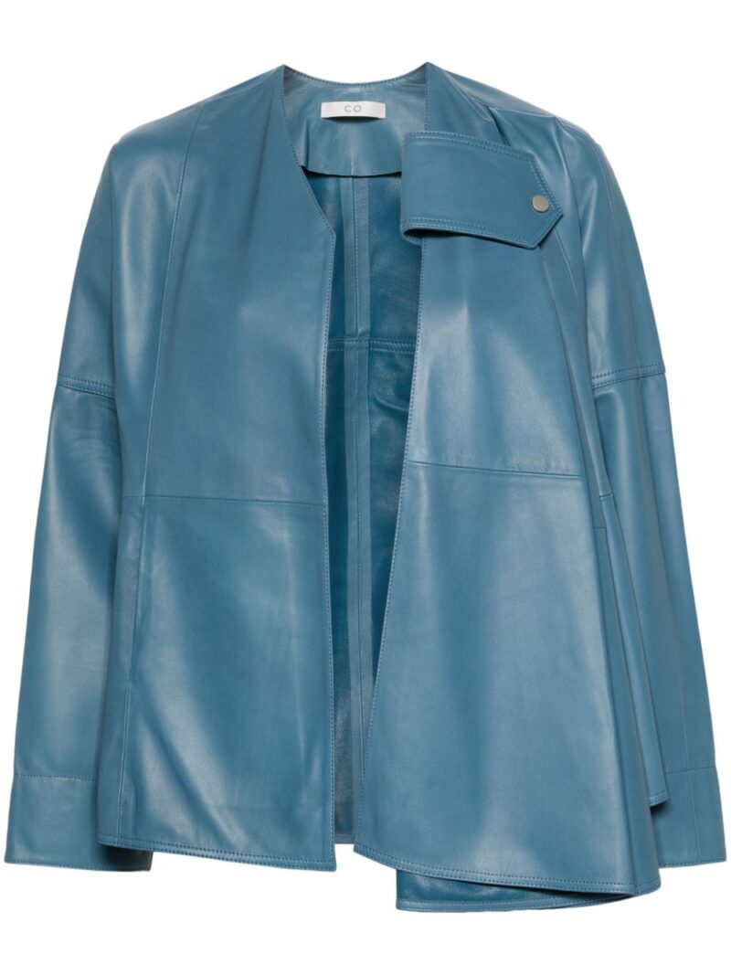 Co  draped leather jacket